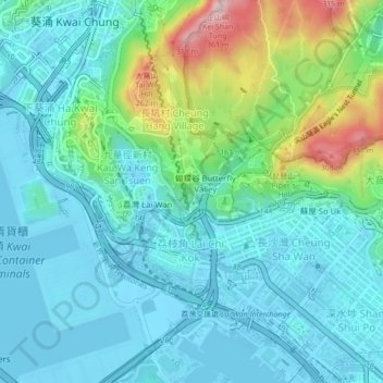 Mappa topografica 大蒸場, altitudine, rilievo