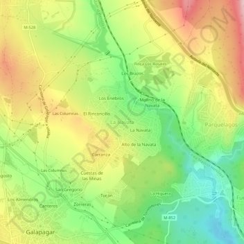 Mappa topografica La Navata, altitudine, rilievo
