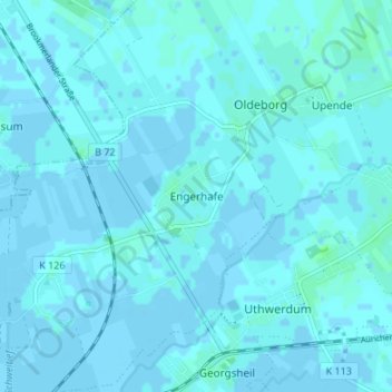 Mappa topografica Engerhafe, altitudine, rilievo