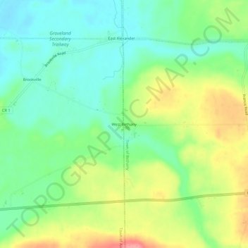 Mappa topografica West Bethany, altitudine, rilievo