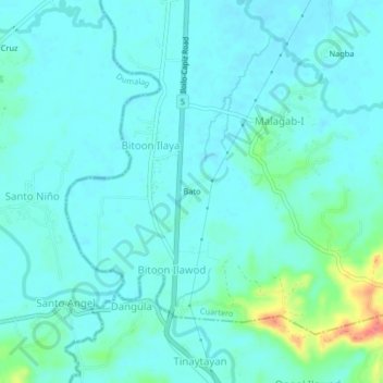 Mappa topografica Bato, altitudine, rilievo