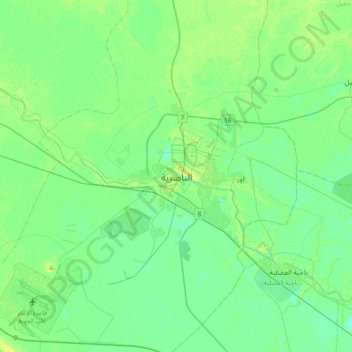 Mappa topografica Nassiria, altitudine, rilievo