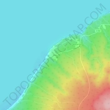 Mappa topografica Freda, altitudine, rilievo