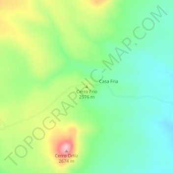 Mappa topografica Cerro Frio, altitudine, rilievo