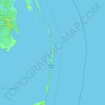 Mappa topografica Outer Banks, altitudine, rilievo