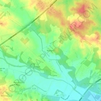Mappa topografica Bourgade, altitudine, rilievo