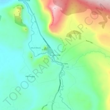 Mappa topografica Muralla China, altitudine, rilievo