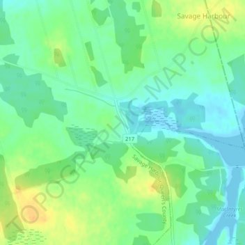 Mappa topografica French Village, altitudine, rilievo