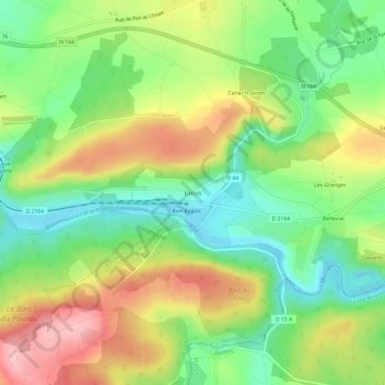 Mappa topografica Liscuis, altitudine, rilievo
