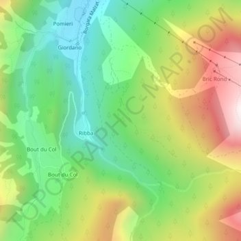Mappa topografica Miande Lausarot, altitudine, rilievo