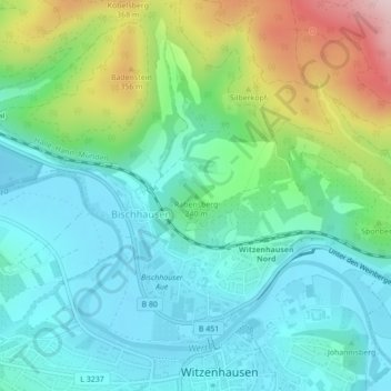 Mappa topografica Rabensberg, altitudine, rilievo
