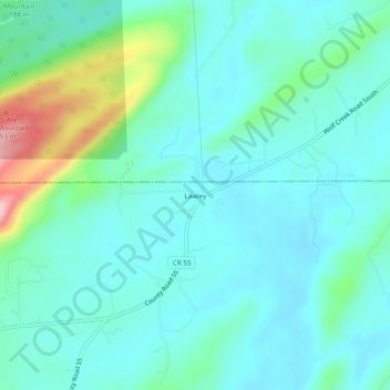Mappa topografica Lawley, altitudine, rilievo