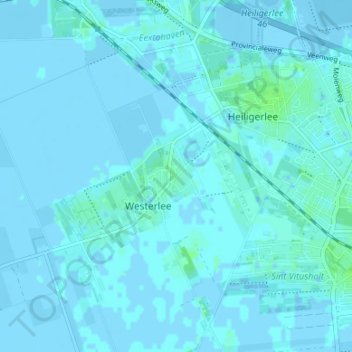 Mappa topografica Bikkershorn, altitudine, rilievo