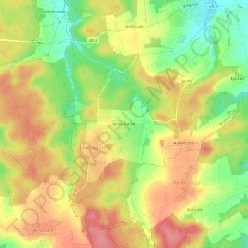 Mappa topografica Brandstetten, altitudine, rilievo