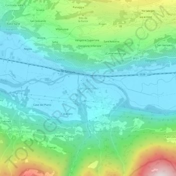 Mappa topografica San Giacomo, altitudine, rilievo