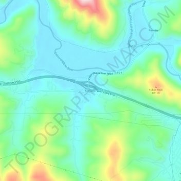 Mappa topografica Kingston, altitudine, rilievo