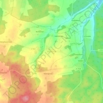 Mappa topografica Steinental, altitudine, rilievo