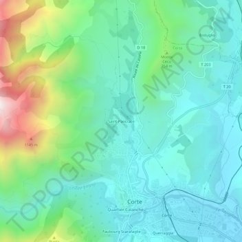 Mappa topografica Saint-Pancrace, altitudine, rilievo