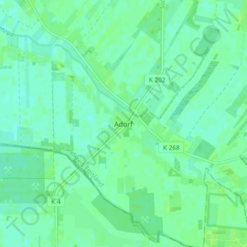 Mappa topografica Adorf, altitudine, rilievo