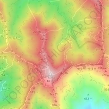 Mappa topografica El Mirlo, altitudine, rilievo
