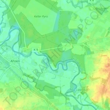 Mappa topografica Waldferiensiedlung Eversum, altitudine, rilievo