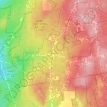 Mappa topografica Baconville, altitudine, rilievo