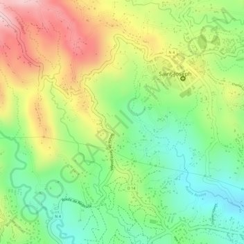 Mappa topografica Habitation la Rosière, altitudine, rilievo
