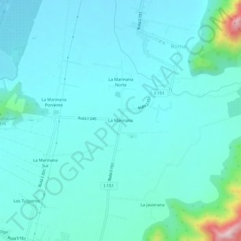 Mappa topografica La Marinana, altitudine, rilievo
