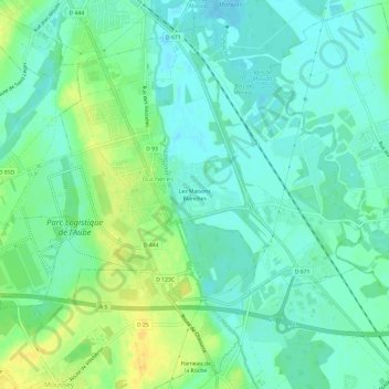 Mappa topografica Les Maisons Blanches, altitudine, rilievo