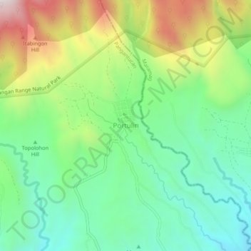 Mappa topografica Portulin, altitudine, rilievo
