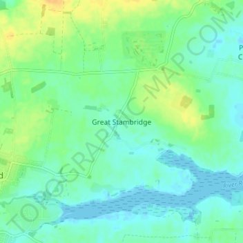 Mappa topografica Great Stambridge, altitudine, rilievo