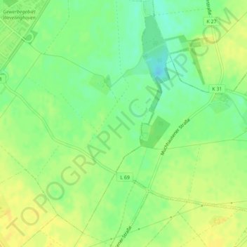 Mappa topografica Am Böhnerfeld, altitudine, rilievo