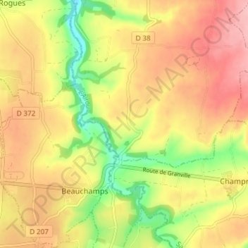 Mappa topografica L'Hôtel Navet, altitudine, rilievo