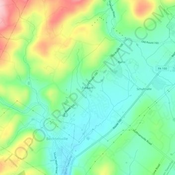 Mappa topografica Eshbach, altitudine, rilievo