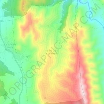 Mappa topografica Nueva Sierra de Altomira, altitudine, rilievo