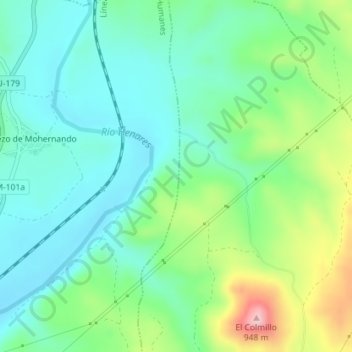 Mappa topografica Valdeancheta, altitudine, rilievo