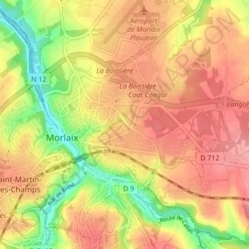 Mappa topografica Le Petit Launay, altitudine, rilievo