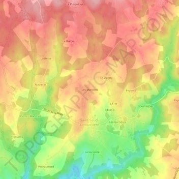 Mappa topografica Les Marottes, altitudine, rilievo