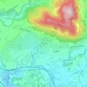 Mappa topografica La Murette, altitudine, rilievo