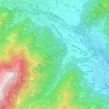 Mappa topografica Marchetti, altitudine, rilievo