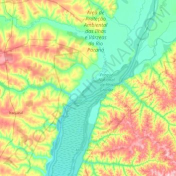 Mappa topografica Ilha Bela, altitudine, rilievo
