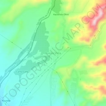 Mappa topografica Buena Vista, altitudine, rilievo
