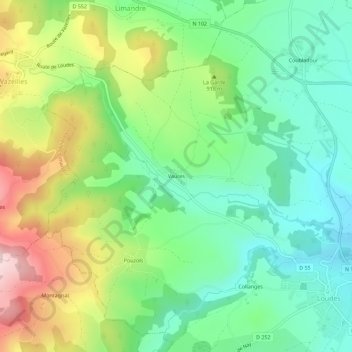Mappa topografica Vaures, altitudine, rilievo