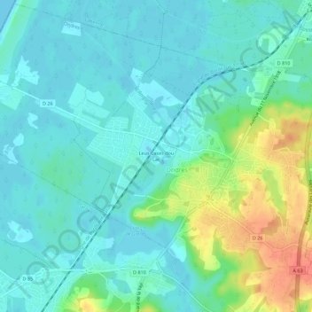 Mappa topografica Leus Cases dou Lac, altitudine, rilievo