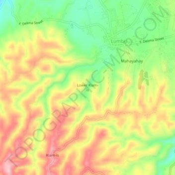 Mappa topografica Lower Kiam-is, altitudine, rilievo