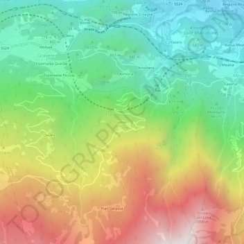 Mappa topografica Losa, altitudine, rilievo