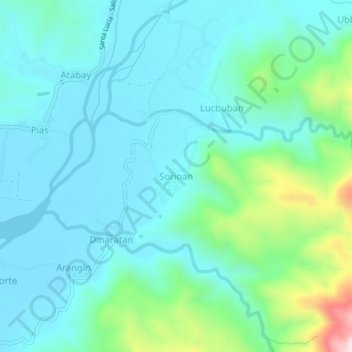 Mappa topografica Sorioan, altitudine, rilievo