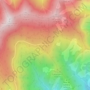 Mappa topografica Les Granges de la Brasque, altitudine, rilievo