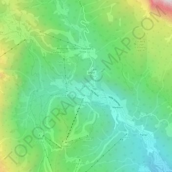 Mappa topografica Pecol, altitudine, rilievo