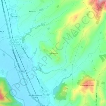 Mappa topografica Solfagnano, altitudine, rilievo
